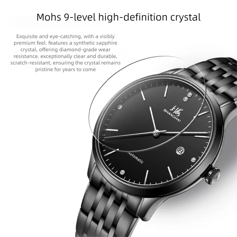 Reloj de negocios minimalista Shanghai para hombre, diseño de diamante, reloj de pulsera masculino resistente al agua de 41,3mm, cristal de zafiro de acero inoxidable 3070