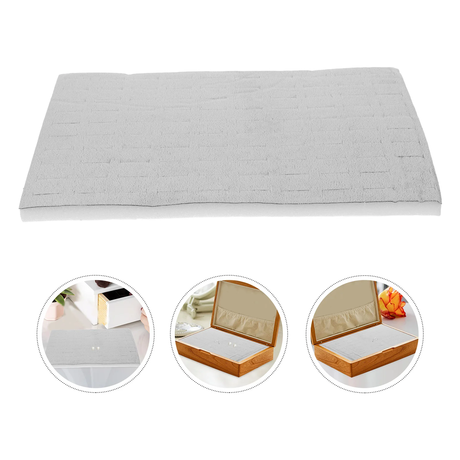 

3 Pcs The Ring Jewelry Box Showcase Sponge Tray Organizer Light Grey Stackable Trays Velvet Display