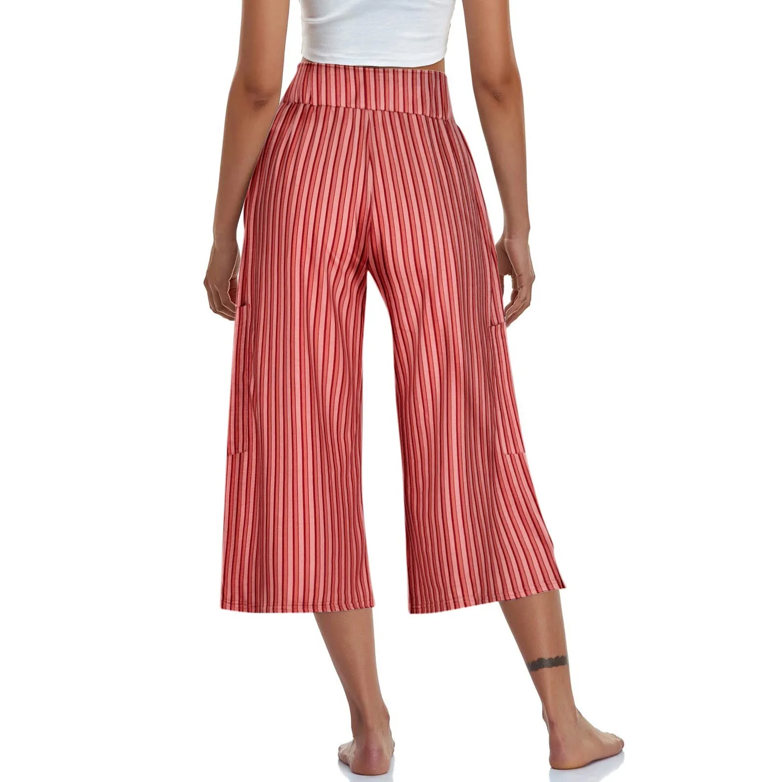 

Summer/Spring Women's Striped Casual Pants Business Versatile Fashion Clothes Comfortable Lady Summer Pants Vintage Women Pants