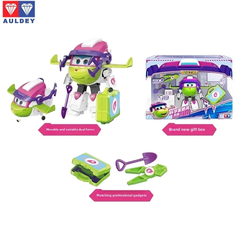 Auldey Double Diamond Super Wings Marty Kori Donnie Princess Sassa Transform Robot Carrièrepak Set Kinderen Speelgoed Cadeau