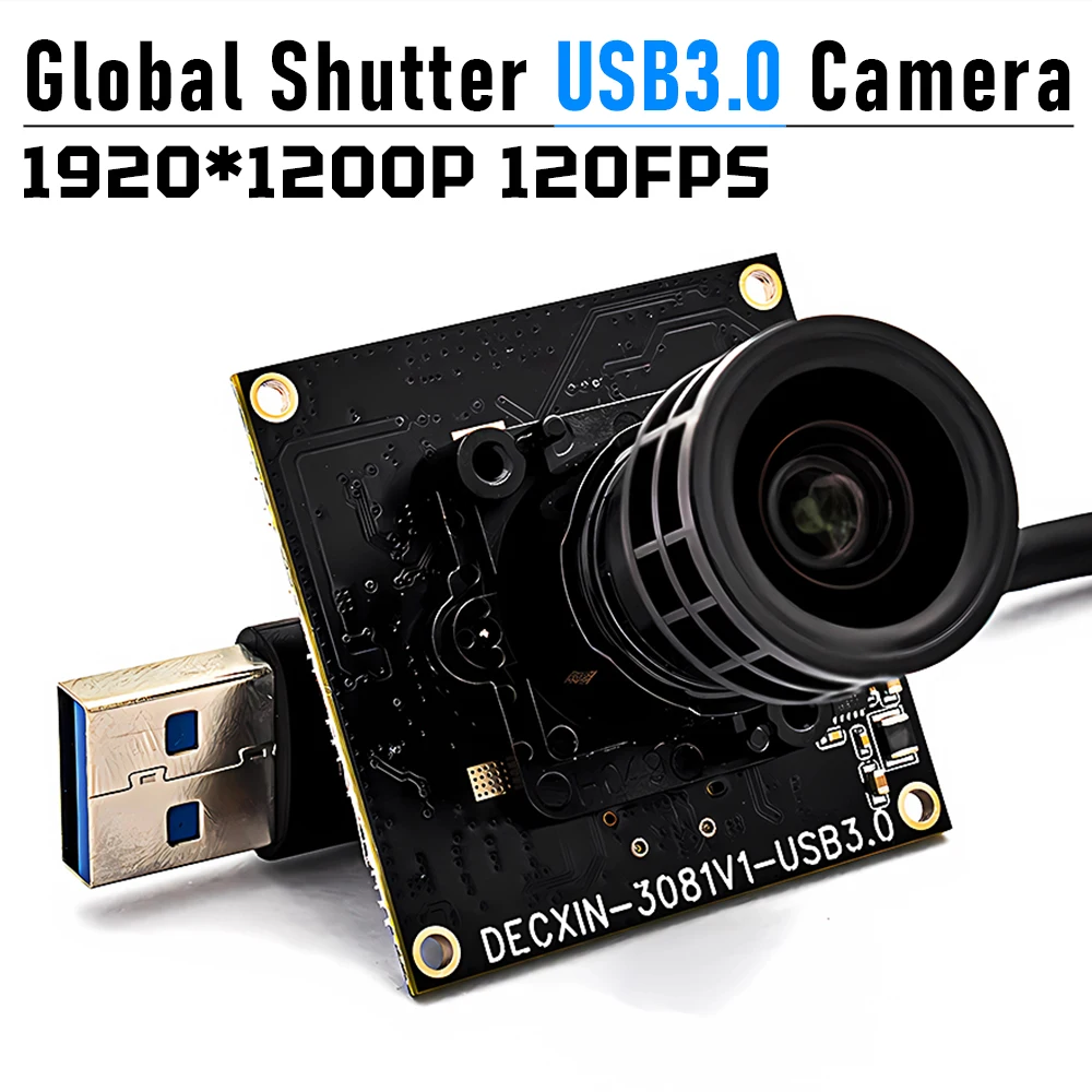 

Industrial USB3.0 Camera 2.3MP 120FPS Global Shutter M16 Lens Machine Vision Camera Plug Play High Speed Security Monitoring Cam