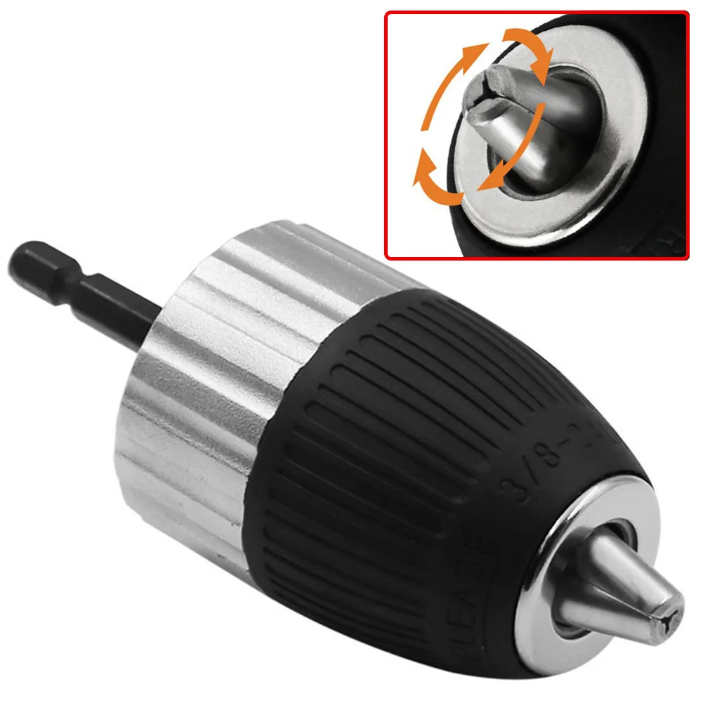 Self-locking Keyless Drill Chuck 2-13mm with Hex Shank Adapter for Quick Bit Changes and Steady Drilling Performance