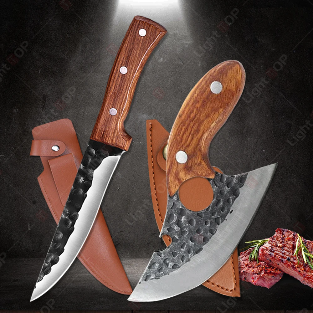 Stainless Steel Fillet Boning Knife Multifunctional Kitchen Knives Hand Forged Butcher Knife Sharp Meat Cutting Utility Knife