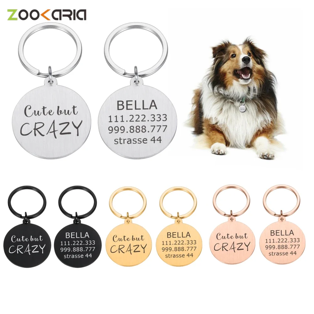 

Personalized Dog Collar Address ID Tags for Dogs Medal with Engraving Name Customizable Kitten Puppy Accessories Necklace Chain