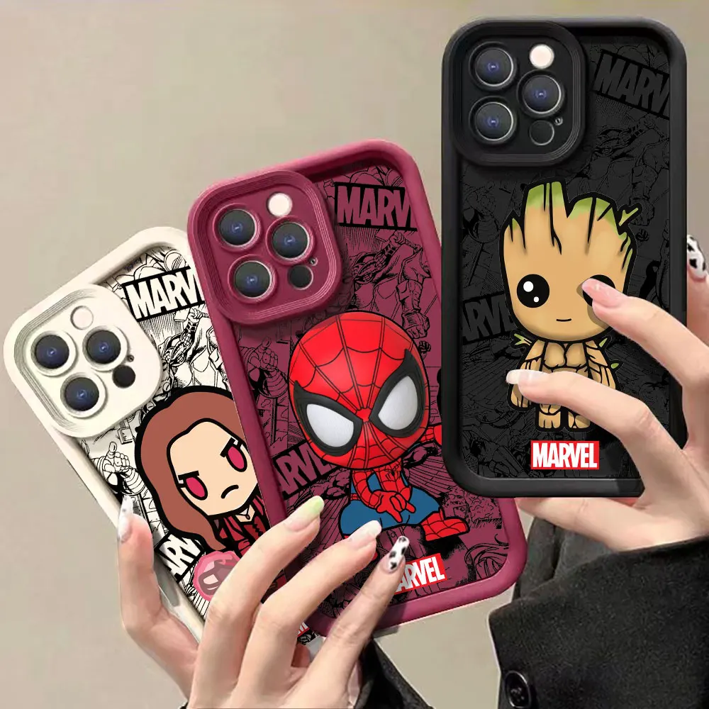 Cartoon Marvel Groot SpiderMan Case For Infinix Note Hot 40 30 Pro Vip 40I 30I 12G96 20 Play Tecno Camon Spark 10 20 Pro Cover