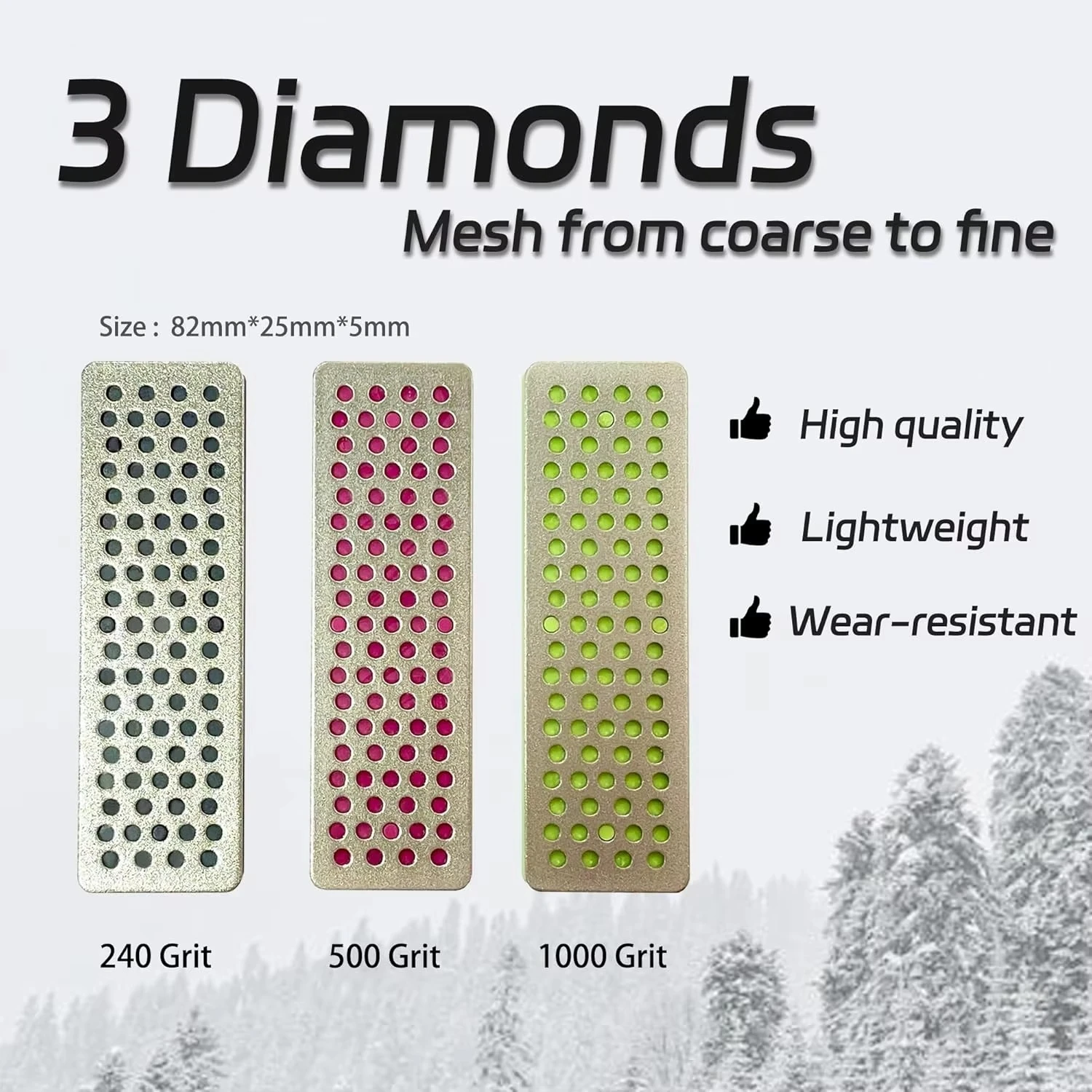 

Premium Ski and Snowboard Diamond File Set 240 500 1000 Grit for Precision Edge Tuning and Professional Base Maintenance