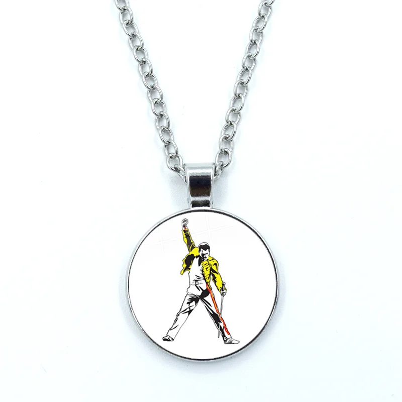 Queen Freddie Mercury Rock Star Glass Dome Cabochon Pendant Fashion Crystal Jewelry