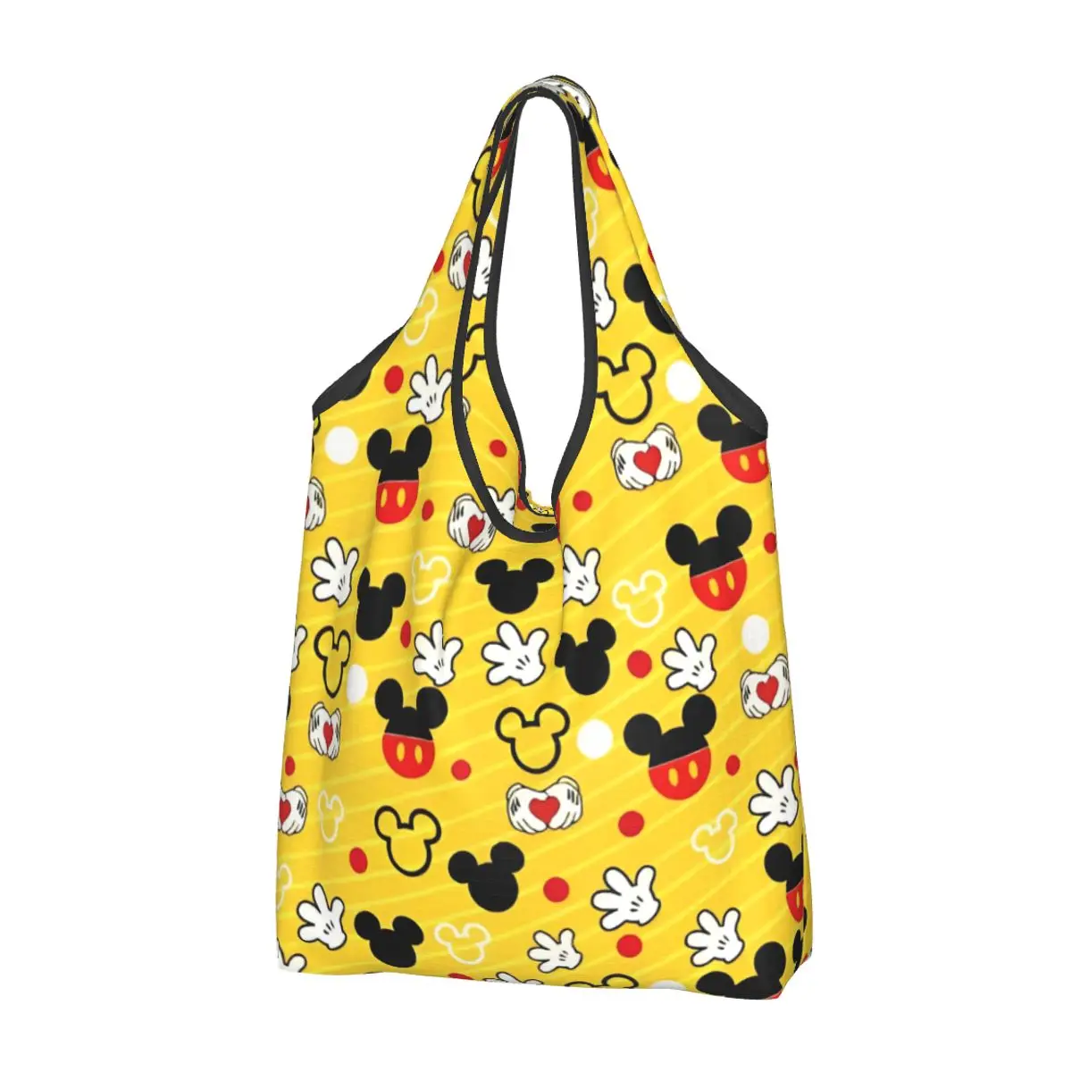 

Mickey Minnie Pattern Reusable Shopping Grocery Bags Foldable 50LB Weight Capacity Cartoon Eco Bag Eco-Friendly Ripstop