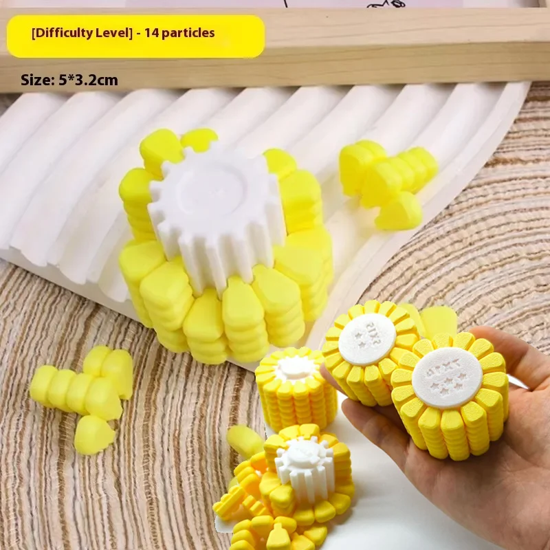 3D-Gedruckter Mais-Zauberwürfel, Tetris-Puzzle zur Stresslinderung & Gehirnentwicklung – Detail 3