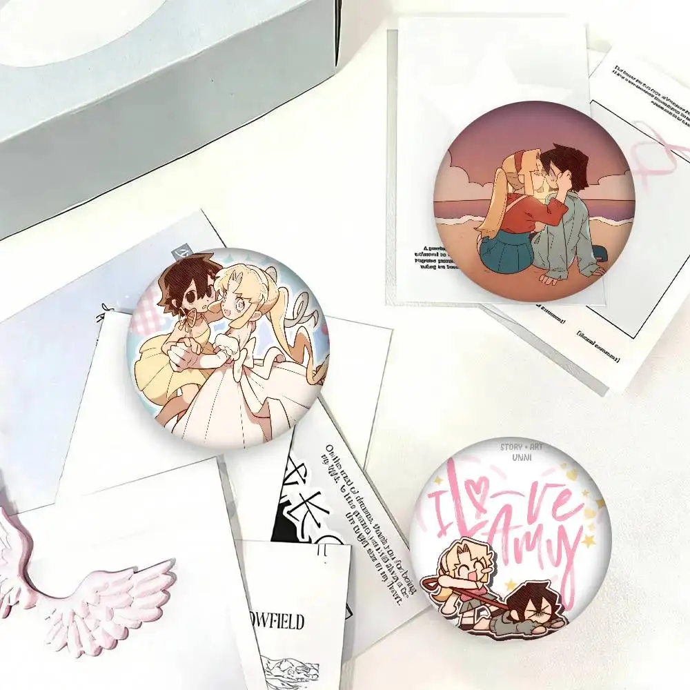 Anime Manhwa I Love Amy   Anime Button Pin Handmade Brooch For Clothes Cartoon Badge Backpack Decoration Jewelry Accessories