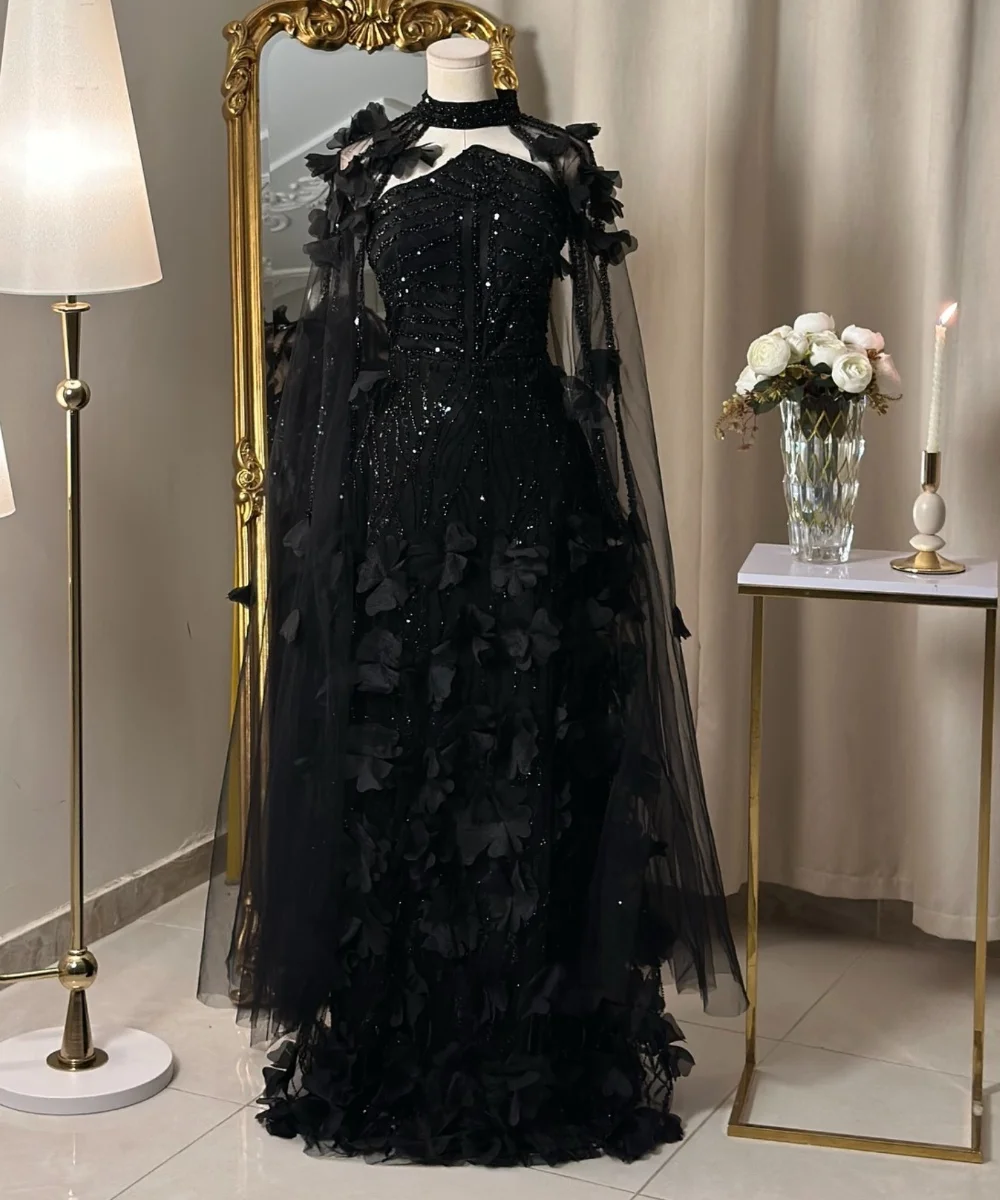 

Customized Formal Net Pleat Applique Sequined A-line Strapless Long Dresses Bespoke Occasion Evening Sparkle