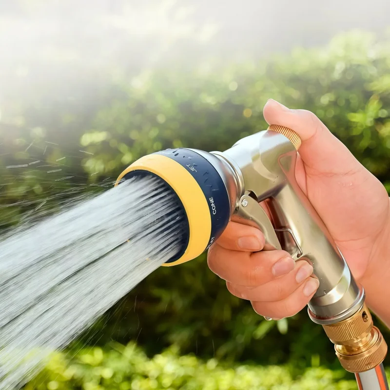 Watering Gun with 8 Adjustable Modes Garden Water Gun High Pressure Water Hose Spray Head Lawn Watering Sprinkler
