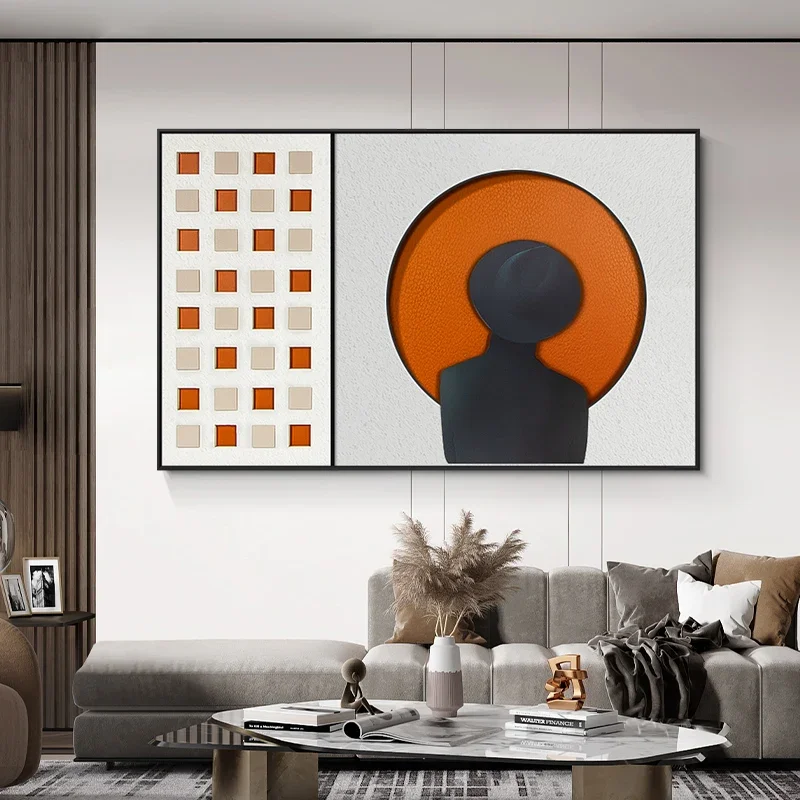 

z Home Decor 3D Mixed Media Portrait Artwork Handmade Sandstone Abstract Modern Art Painting