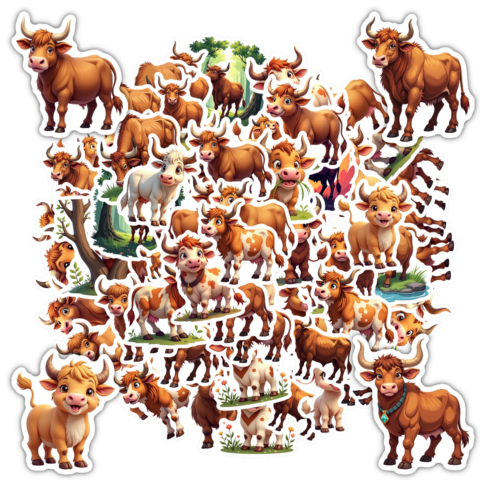 

35pcs-100pcs Pastoral Farm Stickers Cartoon Nature Kids Stickers Toy Stationery Stickers For Notebook Luggage Mobile Phone Cup