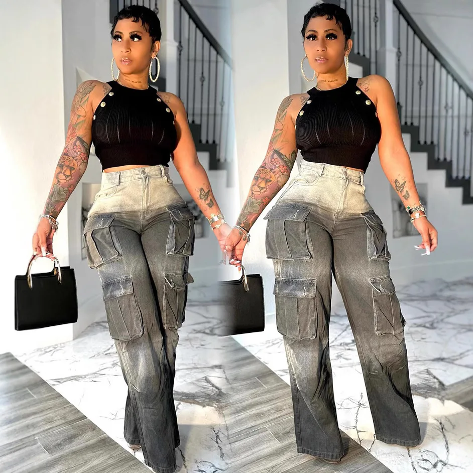 

Женские джинсовые брюки, джинсы, широкие длинные брюки, прямые брюки с высокой талией, уличная одежда Y2k, элегантные джинсы для мам с карманами