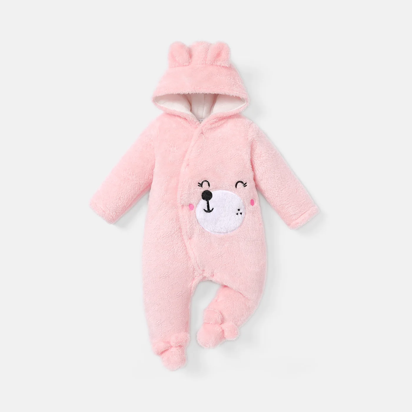 Autumn and winter newborn infants and young children, male and female, hooded small ear animal patch embroidered long sleeved cl