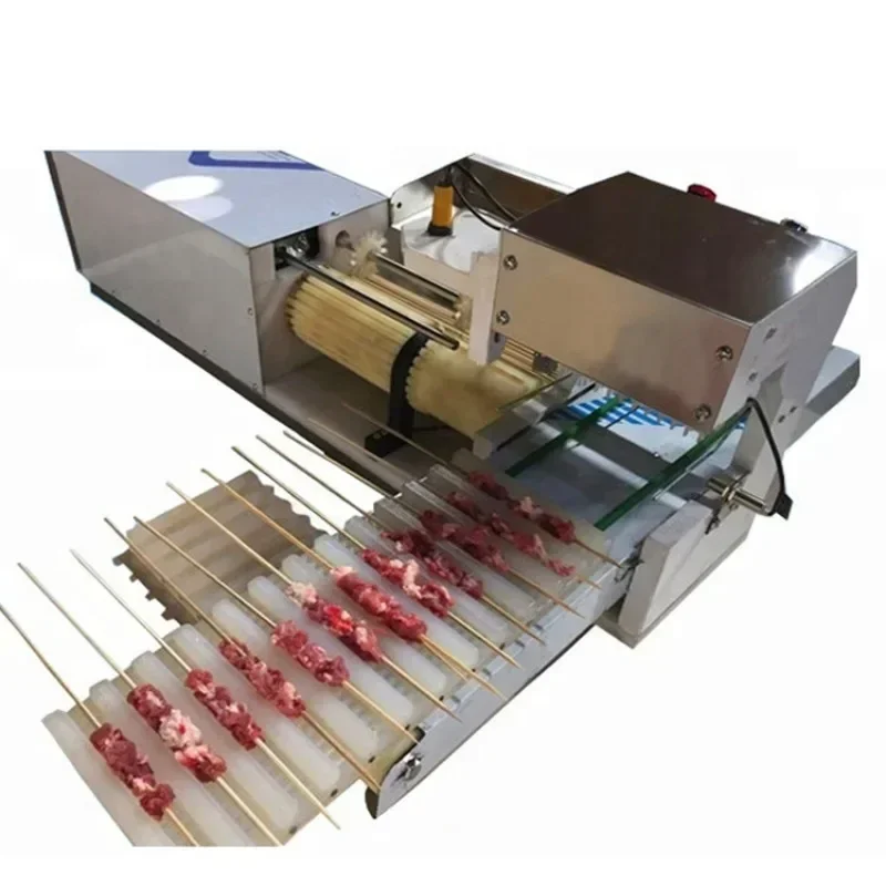 Meat wearing string machine/Chicken Meat satay Kebab Skewer Machine