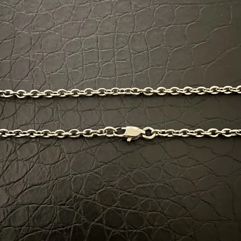 Pure Titanium O-shaped Necklace with A Width of 3mm, Lightweight and Allergy Resistant Thin Chain, Men\'s and Women\'s Necklaces