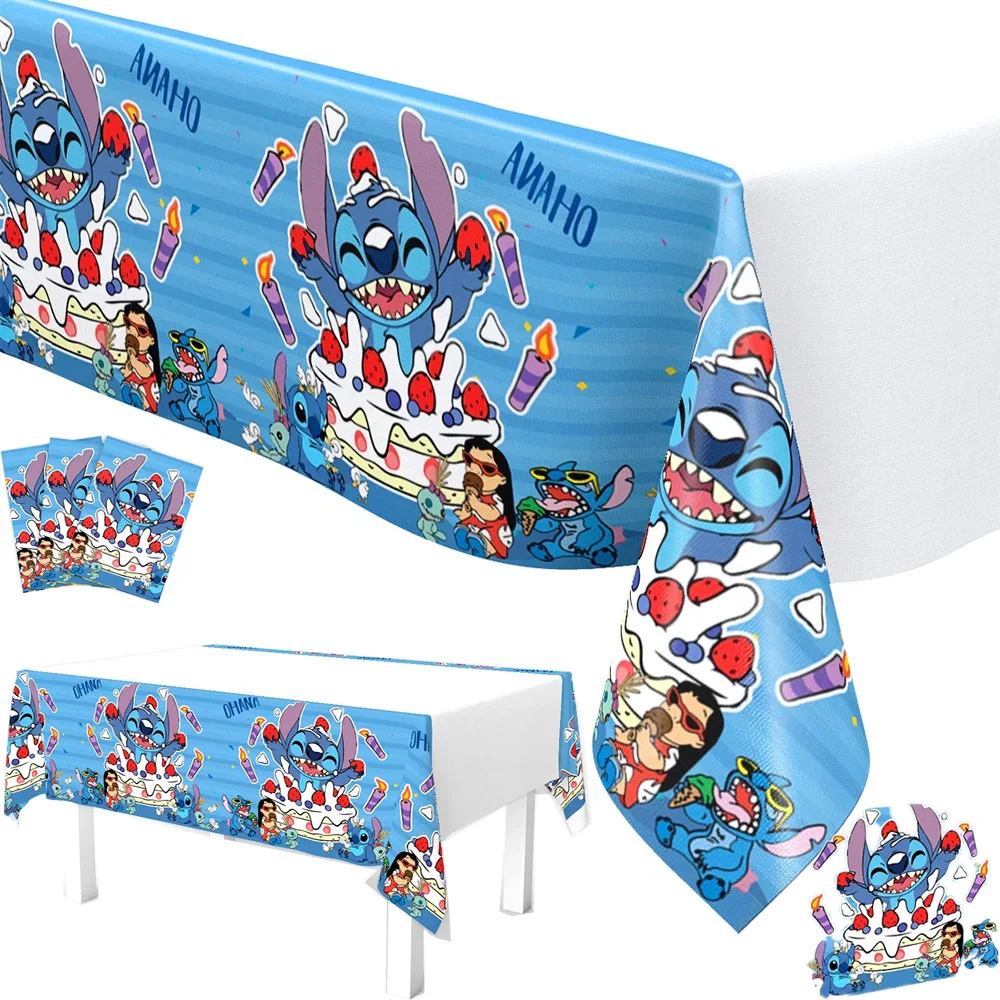 

Stitch Birthday Decoration Tablecloth Party Supplies Decoration & Accessories table Blue Stitch Pink Angel Tablecloth Baby Showe