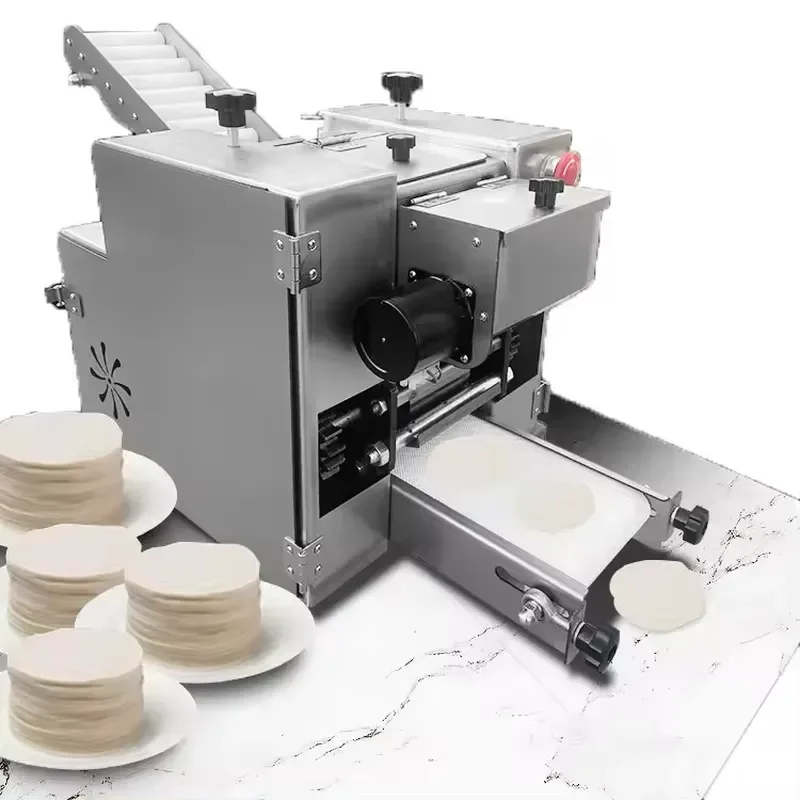 Automatic Dumpling Skin Maker 220V 110V High Speed 60pcs Min Wonton Wrapper Press Machine Easy Operation Commercial Kitchen