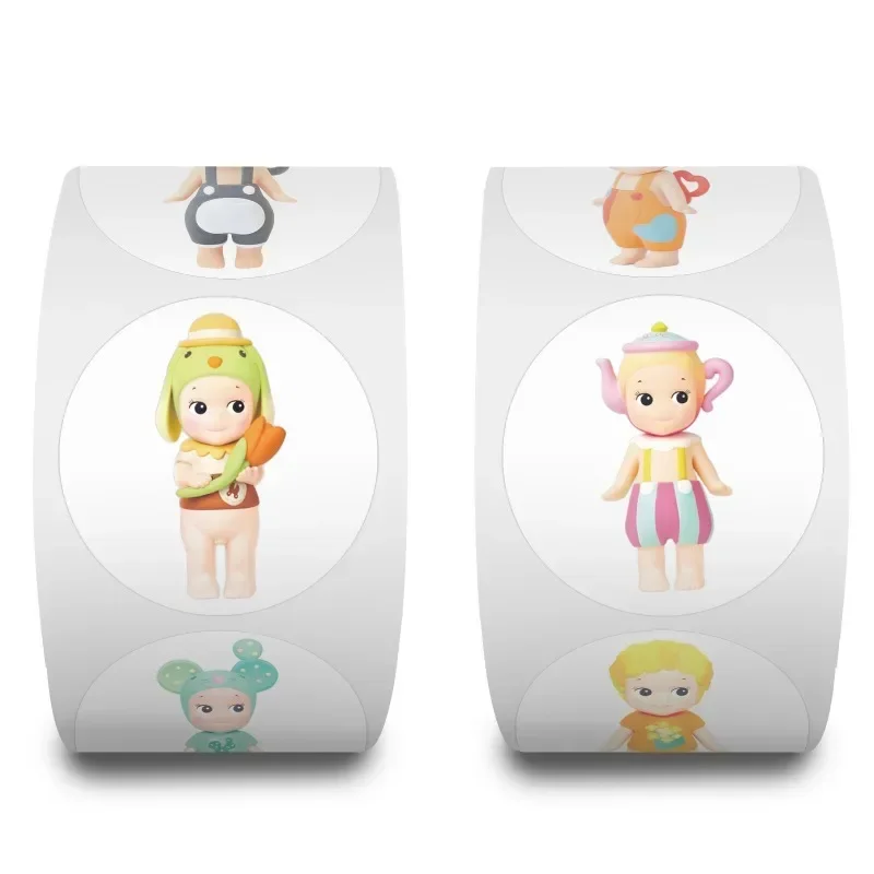 500Pcs Kawaii Cartoon  Roll Round Kids Sticker for Kindergarten Rewards Creative Hand Tent Waterproof Adhesive Tape