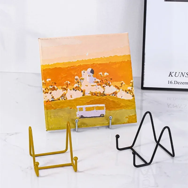 Iron Art Display Stands Storage Rack Metal Easel Stand for Photo Picture Frame Oil Painting Plate Book Organizer Shelf Holder