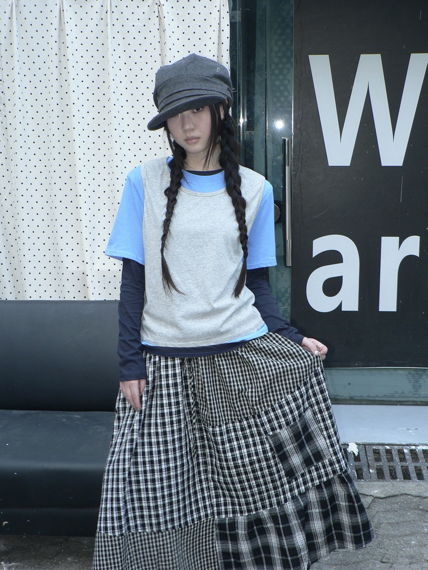 

Angproject 34 Vintage Sle Color Blo Long Sve ort Sve Vest Set Women's Faion Spring Collection Tee Piece Suit