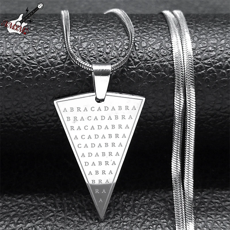 Witch Talisman Abracadabra Divination Necklace for Women Men Stainless Steel Abraxas Occult Amulet Chain Jewelry collier NZZZ608