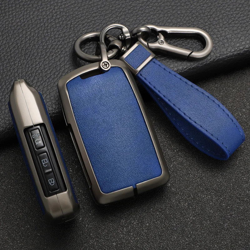 Zinc Alloy +Leather Car Key Case Cover For Mazda 3 Axela BP CX-30 DM CX4 CX5 CX 5 CX-5 CX8 CX9 CX4 2019 2020 2021 2022 2023 2024