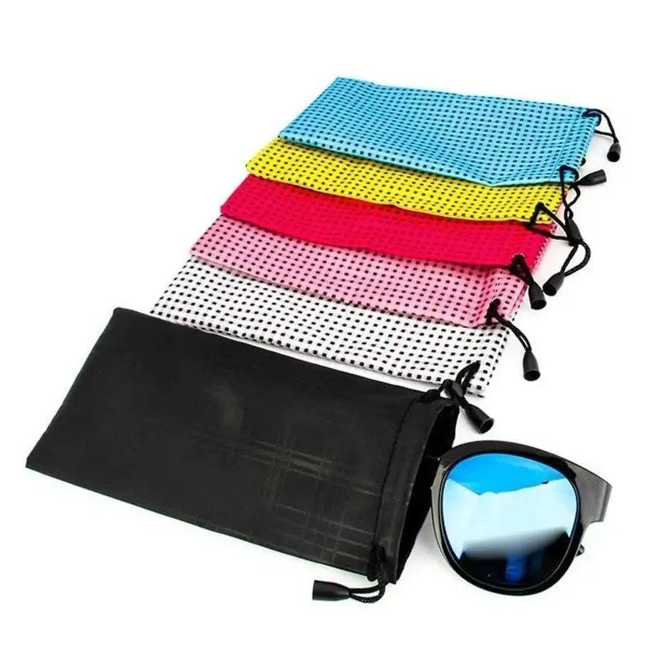 1 Pcs Popular Lattice Glasses Bag Waterproof Plastic Sunglasses Pouch Soft Eyeglasses Bag Supplies Random Color