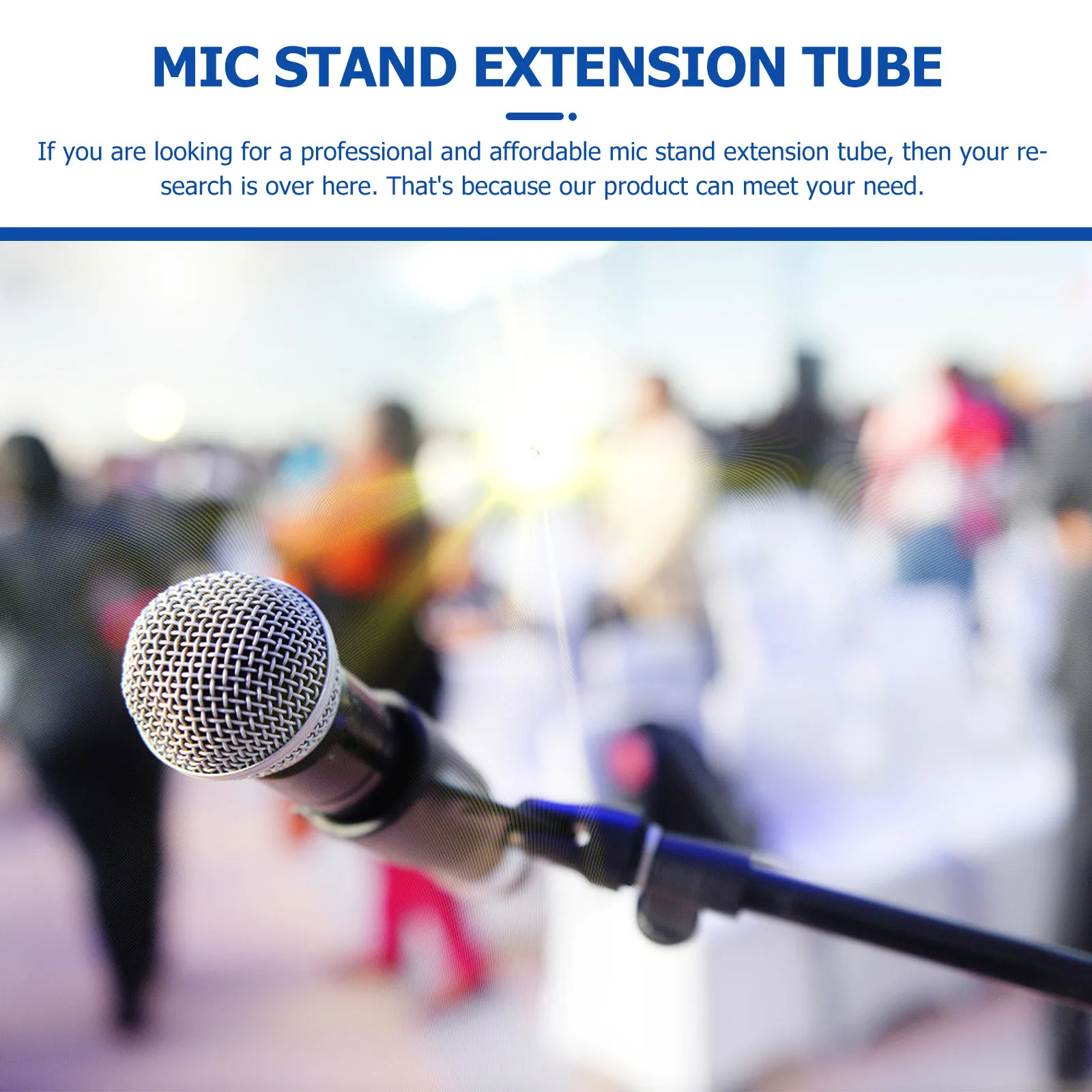 Mic Arm Rod Extension Microphone Stands Adjustable for Boom Extention Metal Adapter Tube