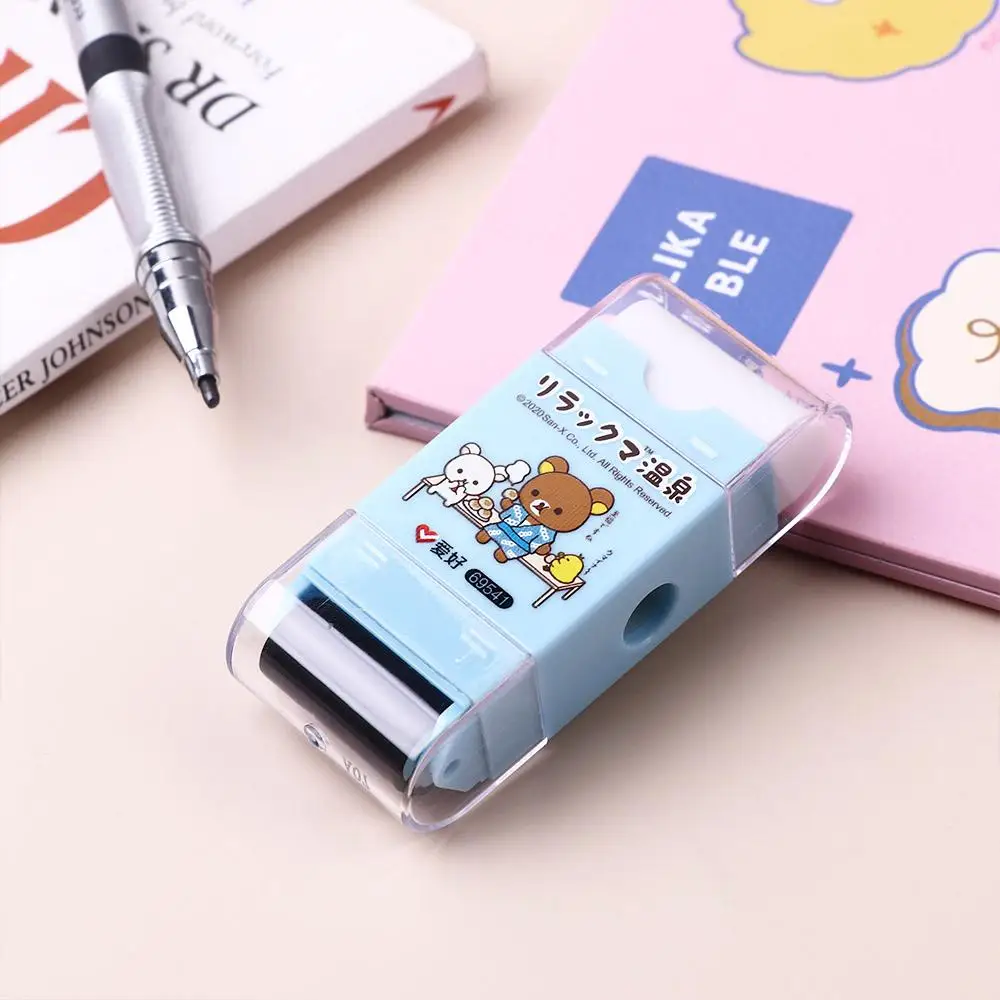 Drawing Sketching Correction Eraser Built-in Cleaning Roller Multifunctional Sharpener 3 in 1 Pencil Sharpener Eraser Roller