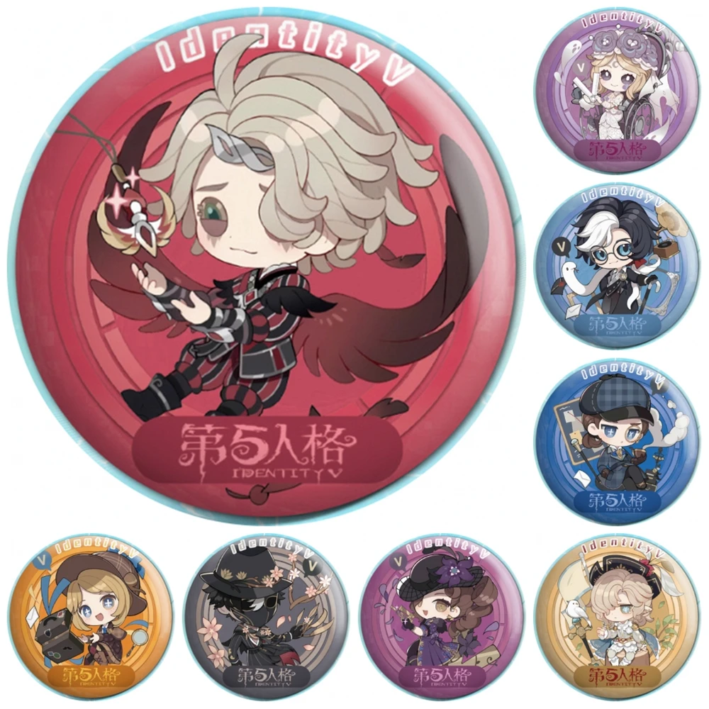 

58mm Game Identity Ⅴ Emma Woods Martha Behamfil Galatea Mary Cosplay COSTUME Badge Pin SPTE Tinplate Brooch﻿ Prop Xmas Gilf