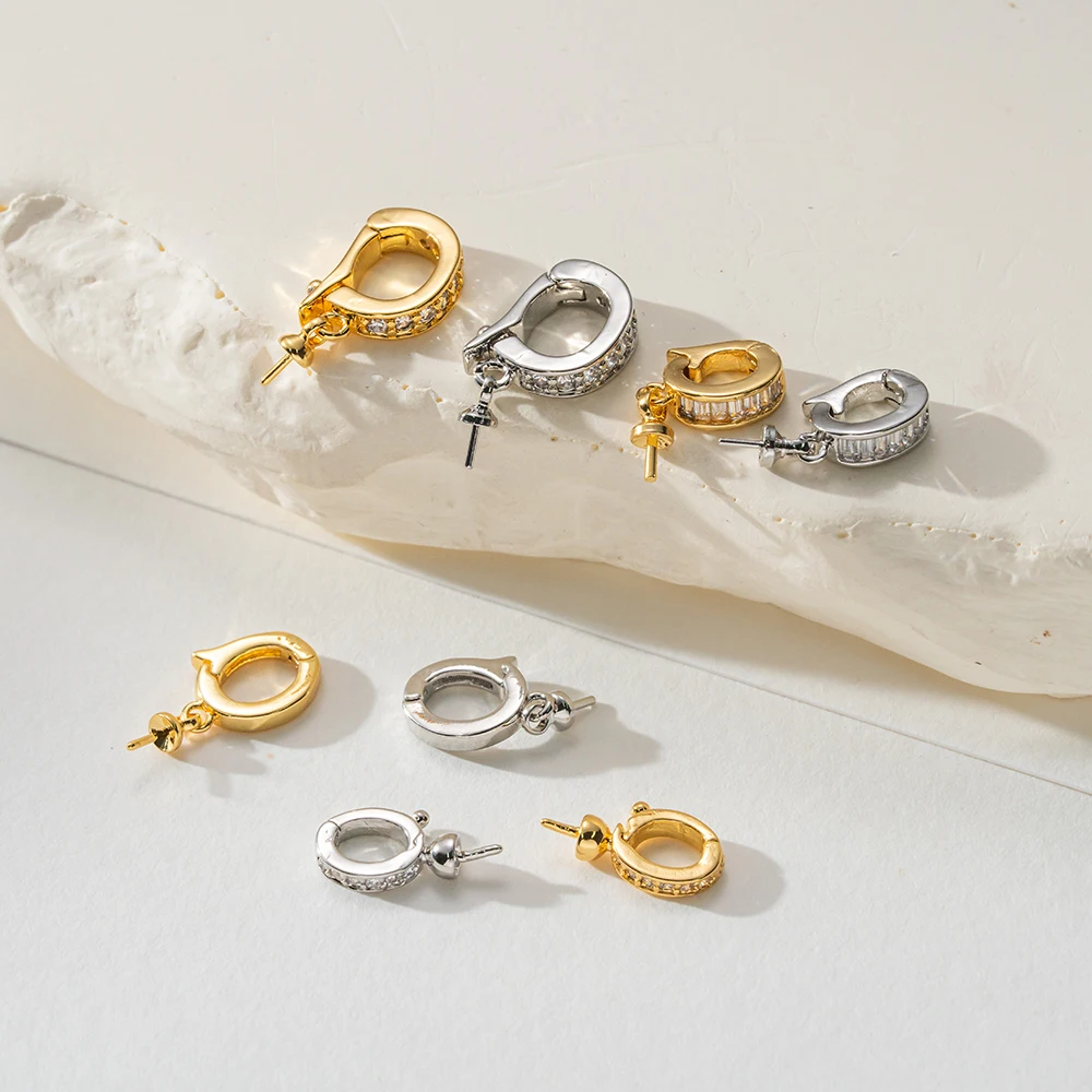 

2 шт./лот, позолоченные 18-каратным золотом застежки-коннекторы, подвески-клипсы для самостоятельного изготовления ожерелий, браслетов, ювелирных изделий, поделок