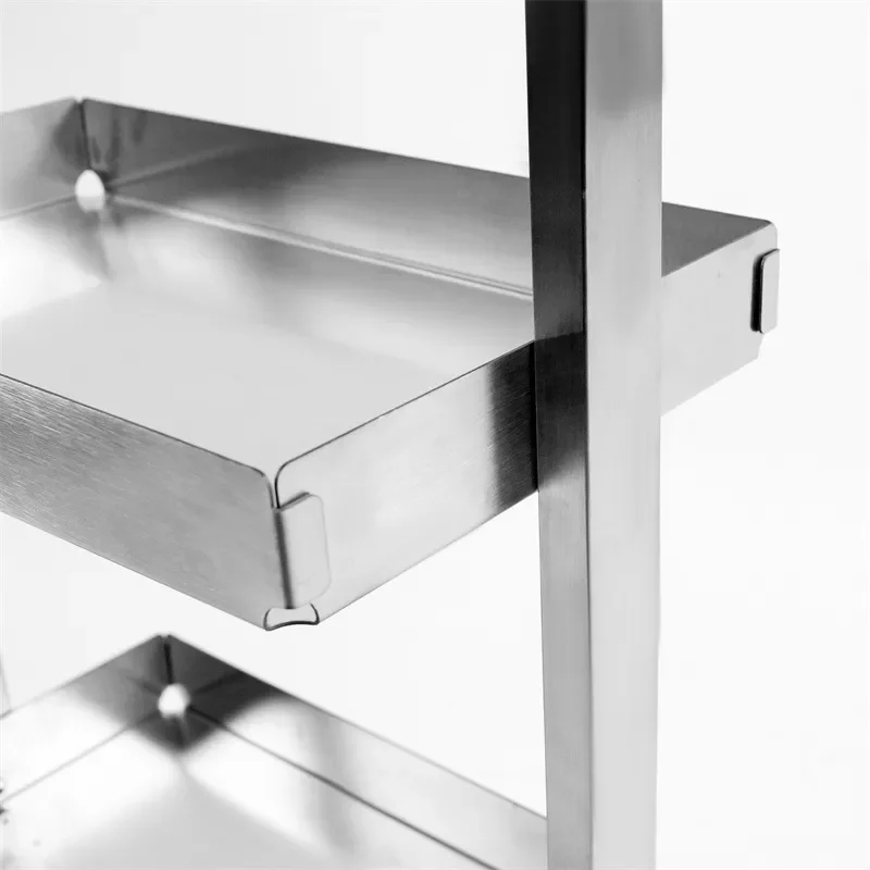 Professional Stainless Steel Hair Tool Cart for Barber Shop Salon Storage Trolley with Wheels Mobile Beauty Equipment