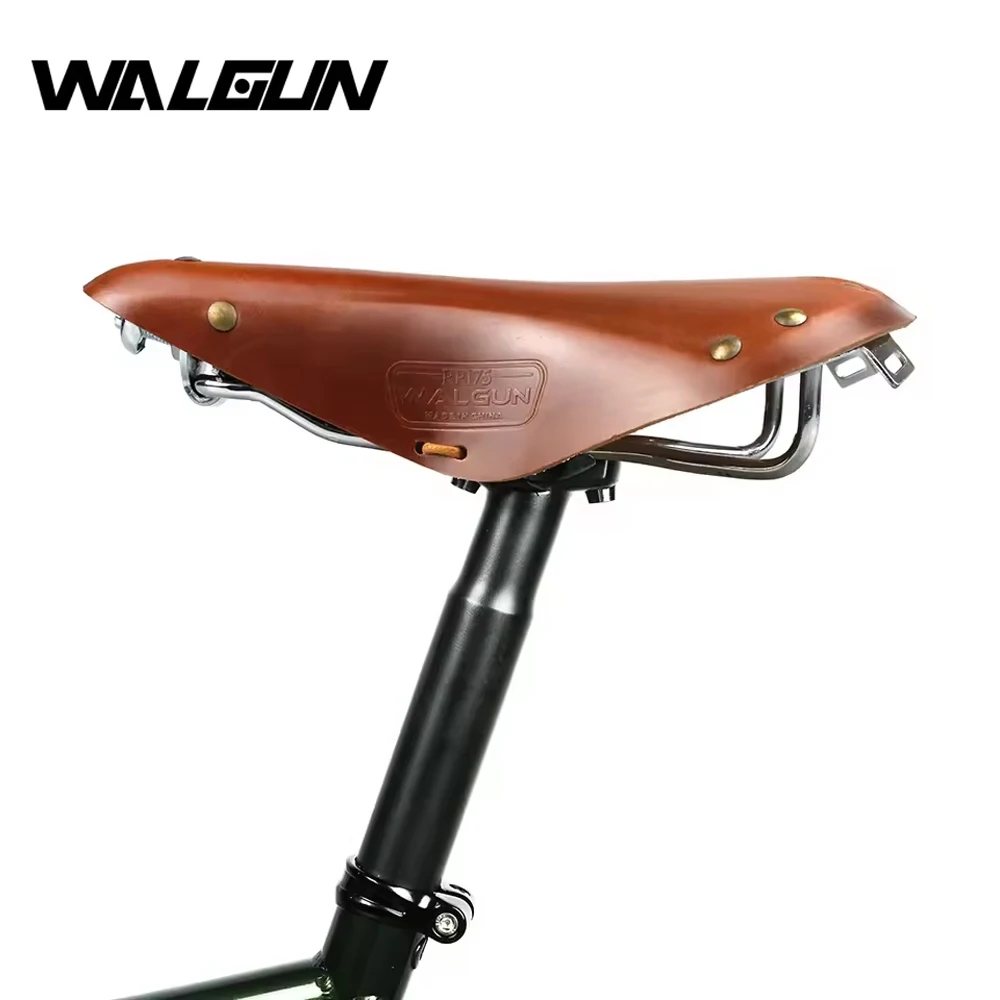 

Comfortable Urban Bicycle Saddle Retro Leathe Vintage City Cycling Cowhide Bike Saddle Parts Life Men Women Soft Seats Chocolate