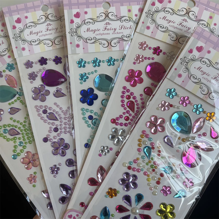 5 Colorful Butterfly Diamond Stickers; Multi-Colored Shiny Gem Stickers; Stage Decoration; Eye Makeup Stickers