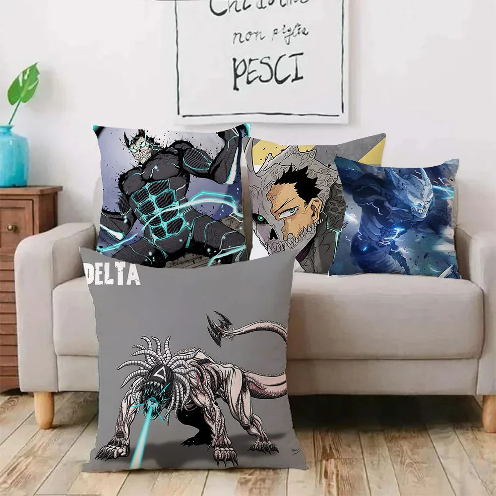 Japan Comics Kaiju No.8 Pillow Covers Cartoon Sofa Decorative Home Double-sided Printing Short Plush Cute Cushion Cover