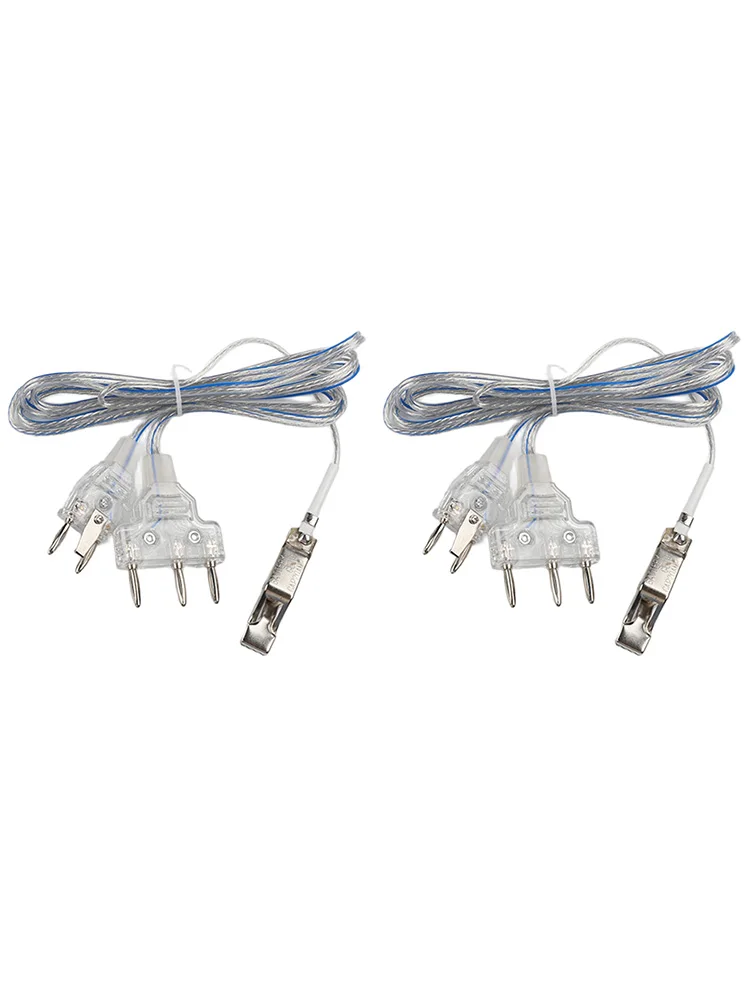 2pcs Foil Body Cords with Transparent Housing - PVC and Copper Materials Supporting Stable Conductivity Requirements