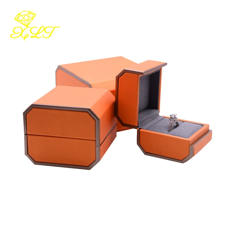 Orange Octagonal Magnetic Jewelry Box Pendant Bracelet Case For Necklace Jewelry Packaging Jewelry Organizer Storage