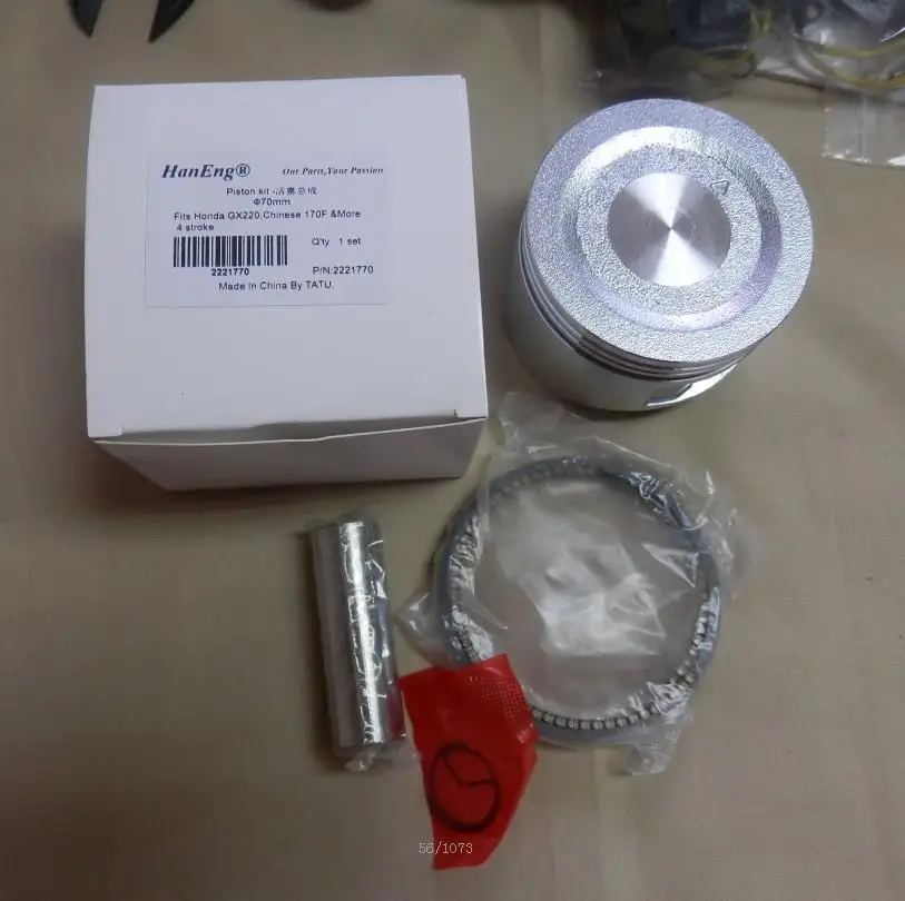 70mm STD Piston Kit Compatible With Honda GX220 GX210 170F 7.5HP Generator Water Pump Replacement Parts