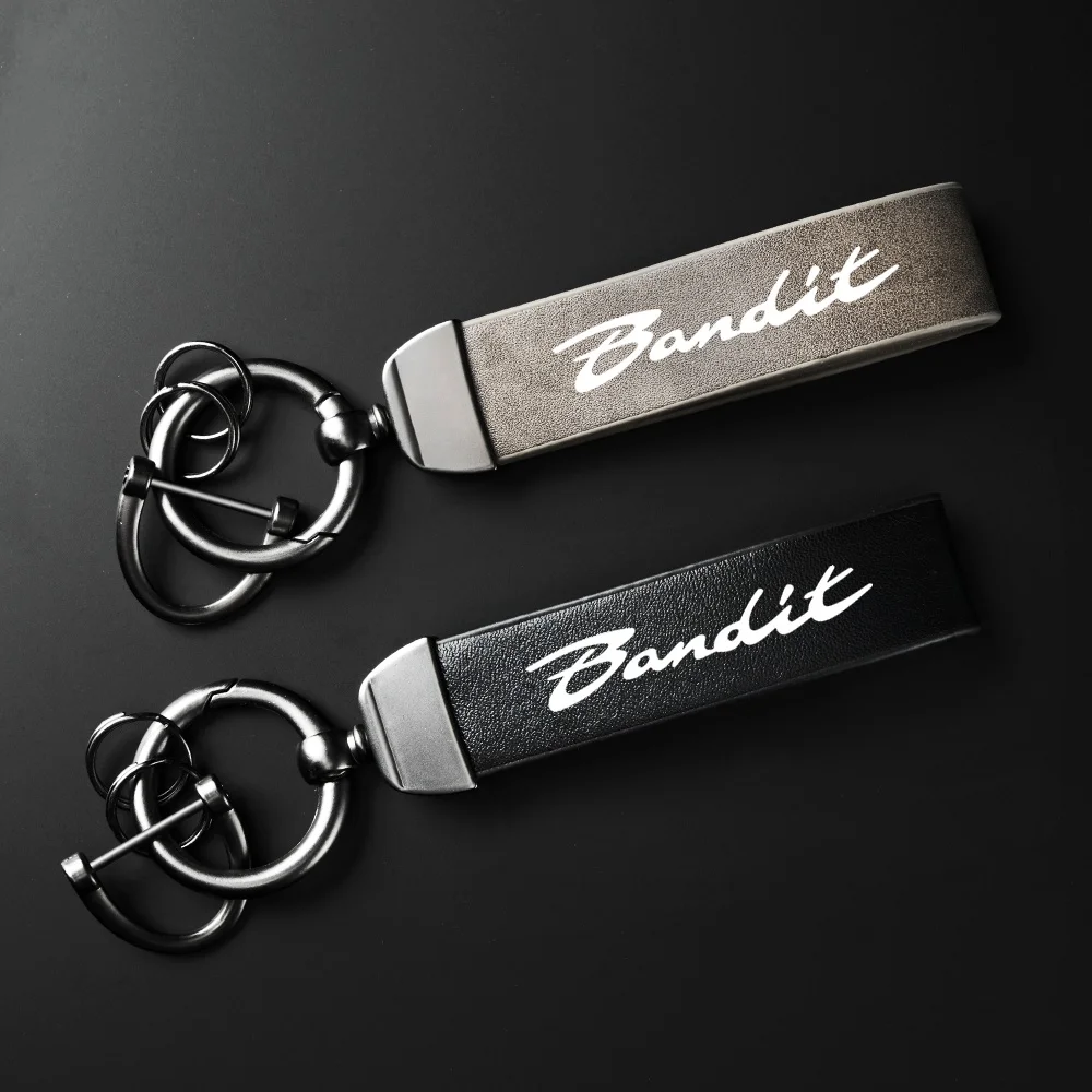 

For SUZUKI GSF 650 600 250 400 S N 1250 BANDIT Ultra HD Printed Logo Carbon Fiber Textured Holder Metal Leather Keychain Keyring