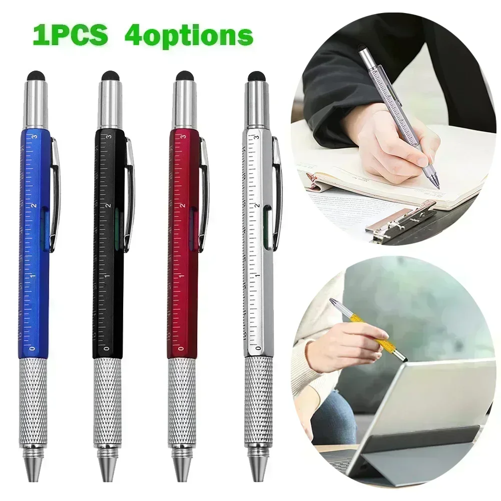 Multi Function Screwdriver 7 In 1 Tool Pen Ruler Scale Stylus Ballpoint Pen Spirit Level For Touch Screen Hand Tools