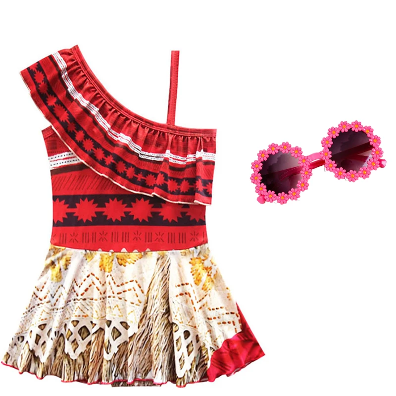 Girls Magical Fairytale Princess Two‑Piece Swimsuit Kids Bikini Bathing Suit for Summer Beach Pool Vacation Theme Party Dress‑Up