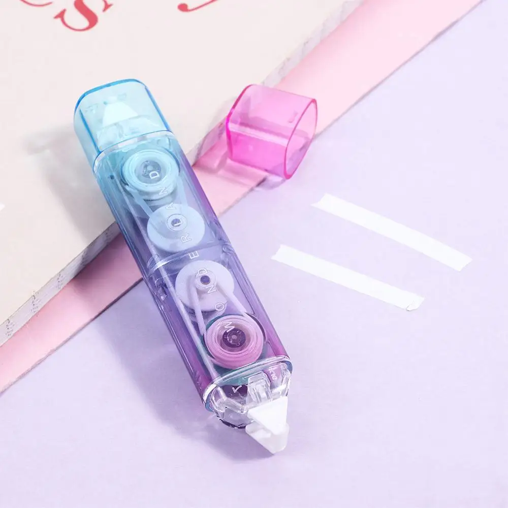 5mm*4m/5mm*3m PET Material Rainbow Creative Double Heads Correction Tape Gradient Color Stationery Double Tape Dot Liner Tape