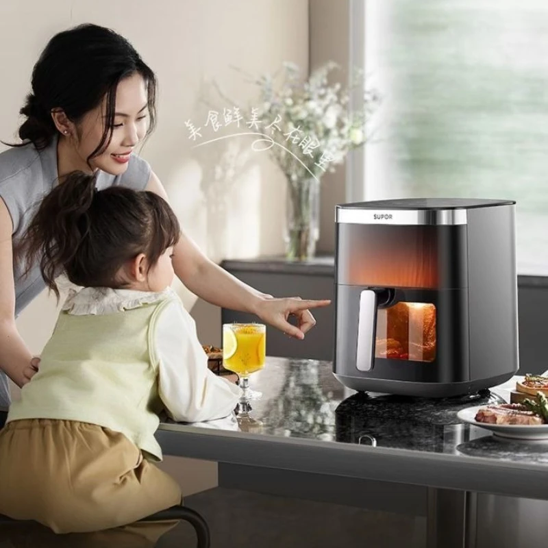 

Household Smart Air Fryer Far Infrared Heating No Flip Visible Window Multifunctional Electric Fryer