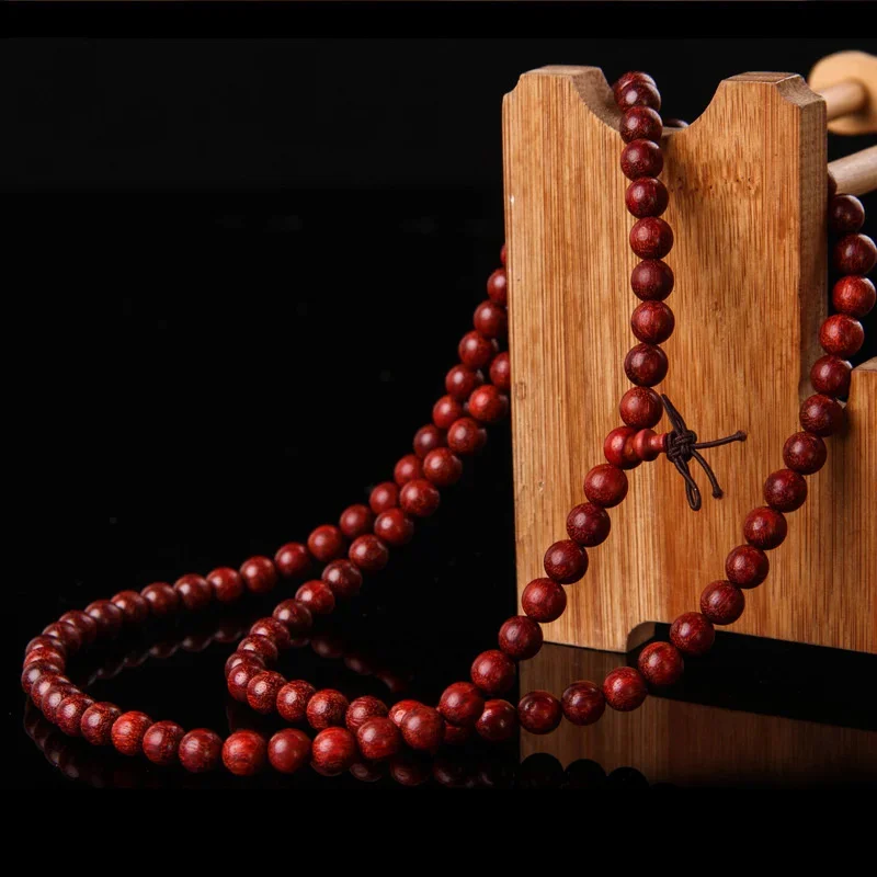 Zambian Red Sandalwood Blood Sandalwood Buddha Beads 2.0 Bracelet 108 8mm High-density Shun Wen Men's and Women's Bracelets