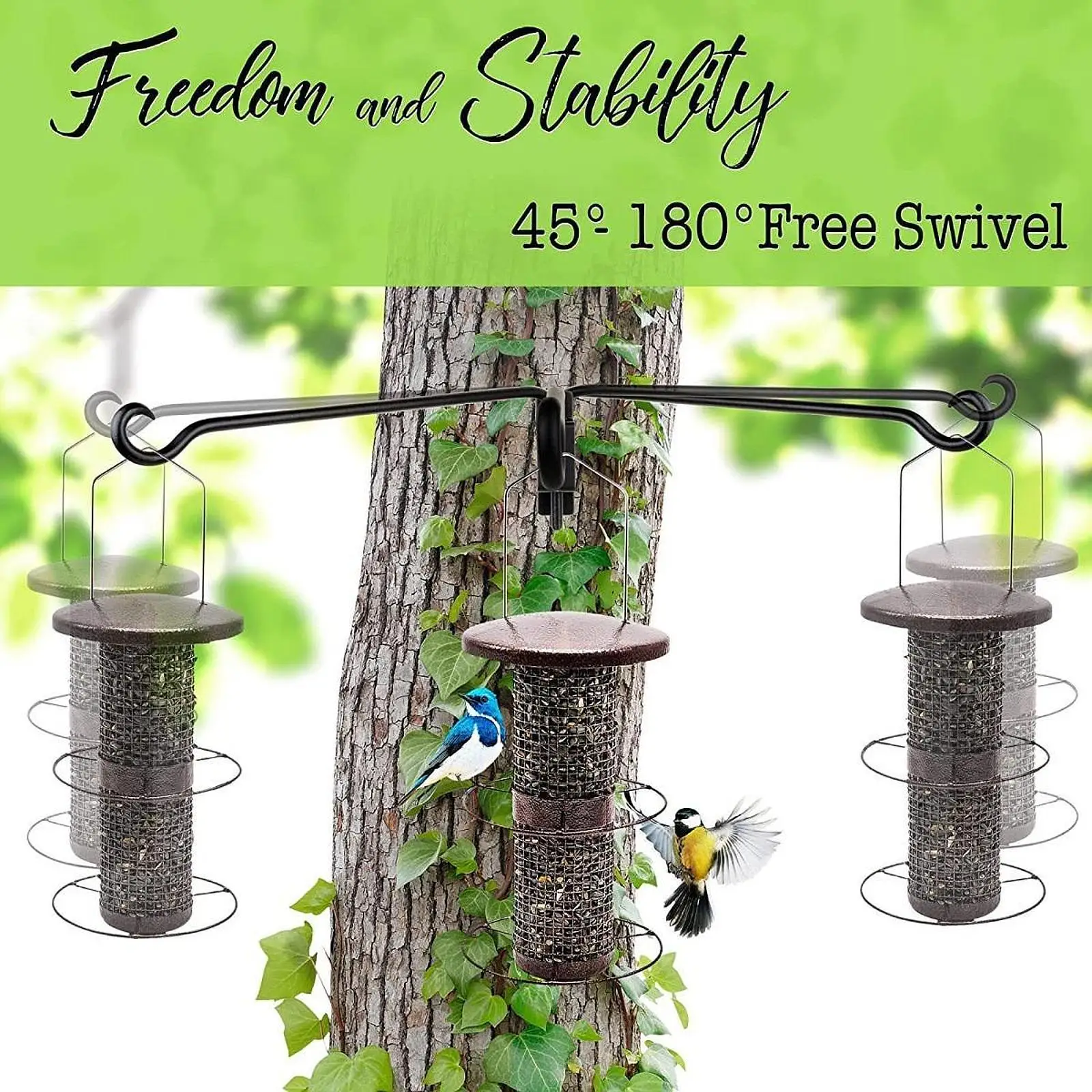 Metal Plant Hook Plant Hanger Rotatable Stable Practical Wall Mounted Swivel Plant Hanger Outdoor for Walls Fences Gardens