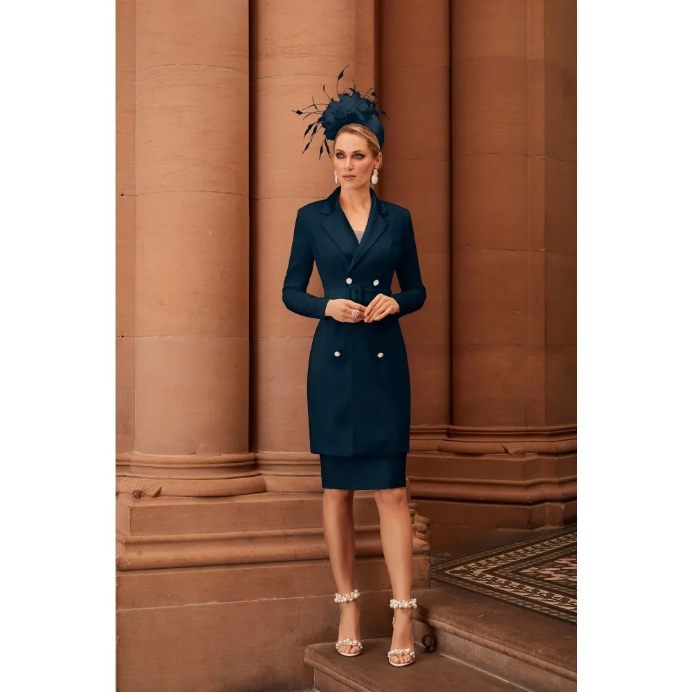 

Customized Satin Modern Mother of Birde Dresses 2026 for Women Wedding Navy Blue V Neck Elegant Evening Dress Draped Prom Gowns