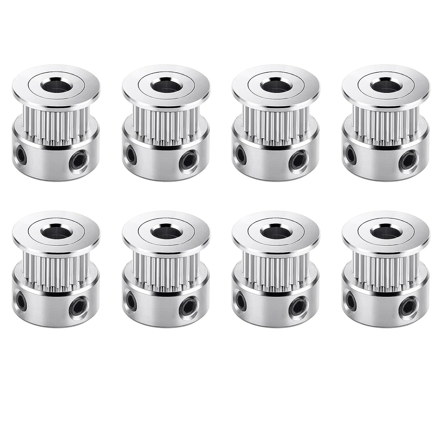 10pc 16 20 Teeth 2GT Timing Pulley Bore 4/5/6/6.35/8mm for GT2 Timing Belt Width 6mm 10mm Aluminum 3D Printer Timing Belt Pulley